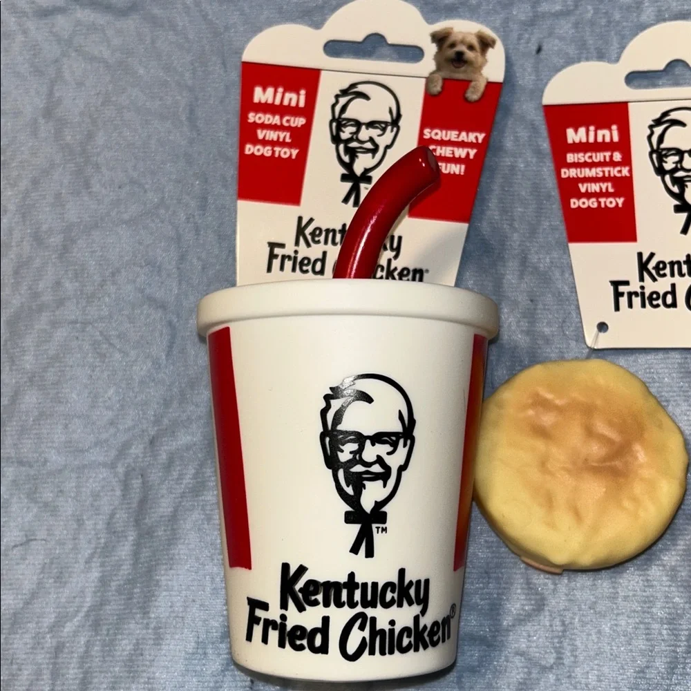 Set of 2 KFC Mini Vinyl Dog Toys 3 Total Toys